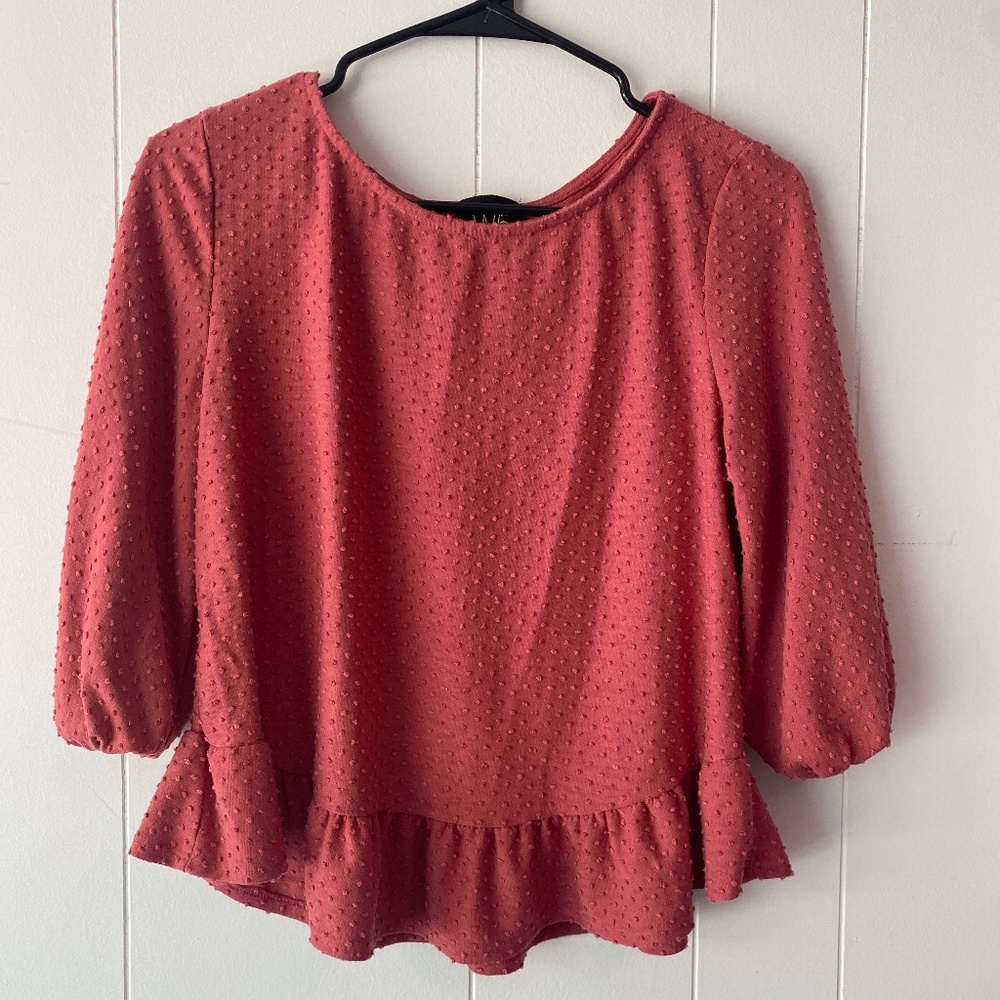 Pink mini pom blouse